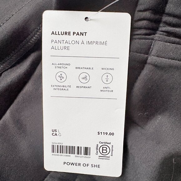 Athleta Allure High Rise Wide Leg NWT Black Active Pants Size Large - Picture 9 of 10